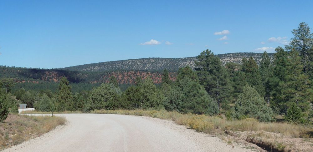 GDMBR: Notice the contrast between the white gypsum hill and the red sandstone hill.